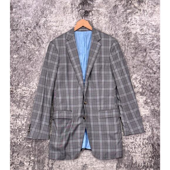 Loro Piana Jacket 38R Mens Knot Standard Wool Fabric Plaid Sport Coat Blazer